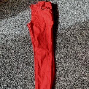 Red Tommy Hilfiger skinny jeans
